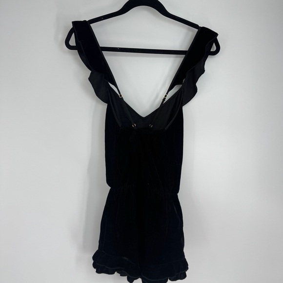 Victoria’s Secret Velvet  Ruffled Adjustable Strap Romper - Picture 1 of 4